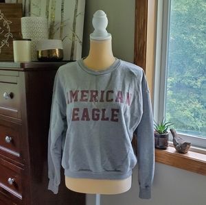 American Eagle Casual Gray Branded Sweatshirt